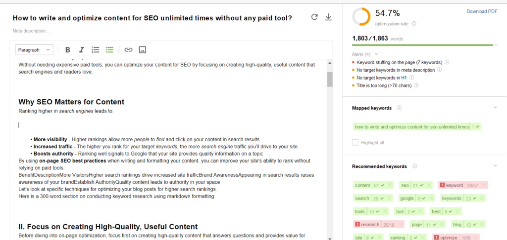 How to write and optimize content for SEO unlimited times without any paid tool?